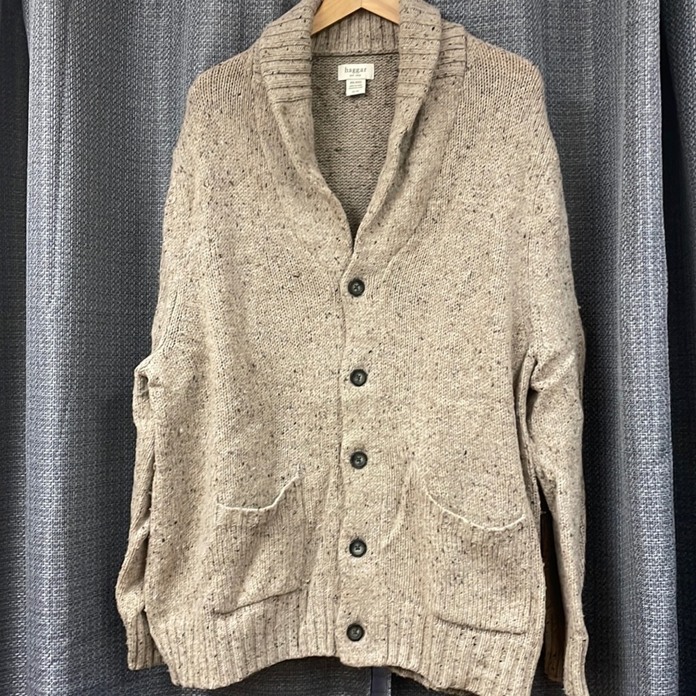 XXL mens tan cardigan sweater